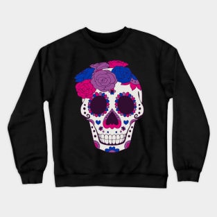 Bisexual Pride - Sugarskull Dia De Los Muertos Crewneck Sweatshirt